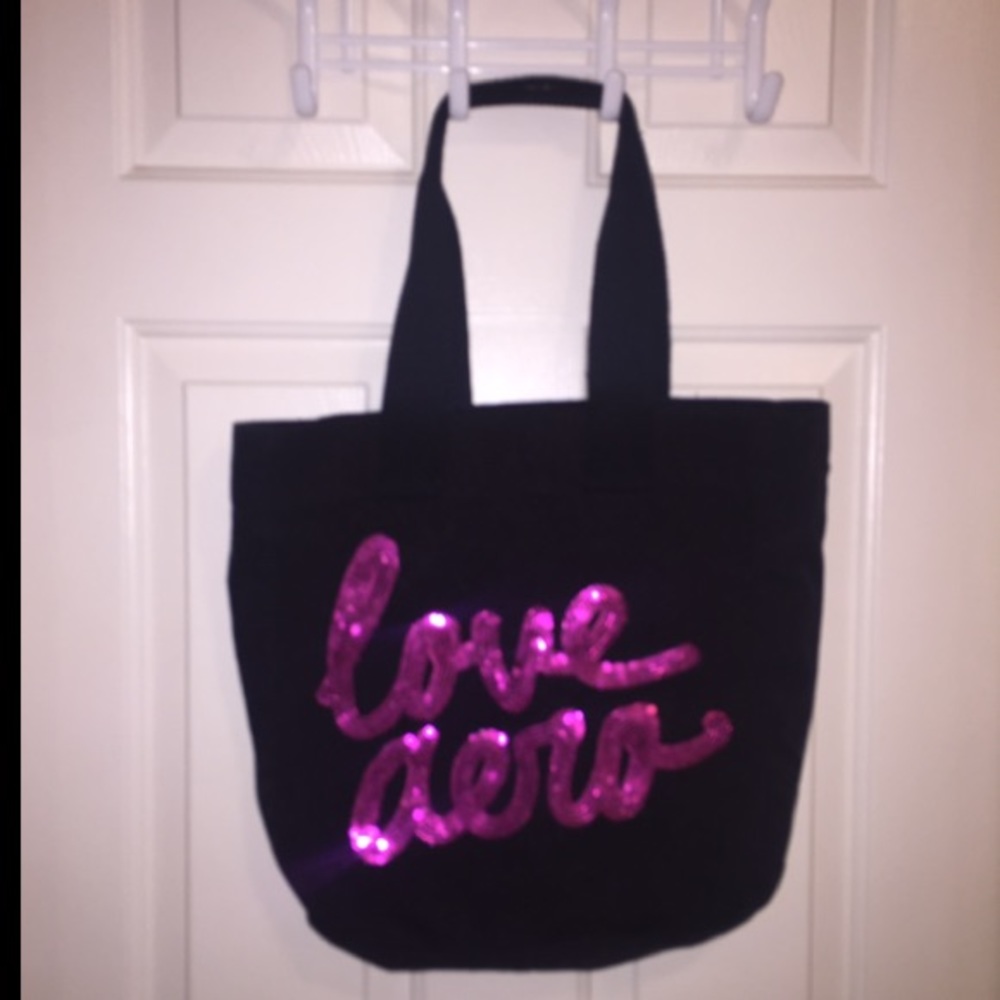Aeropostale “love aero” Black Bag w/ Sparkles
